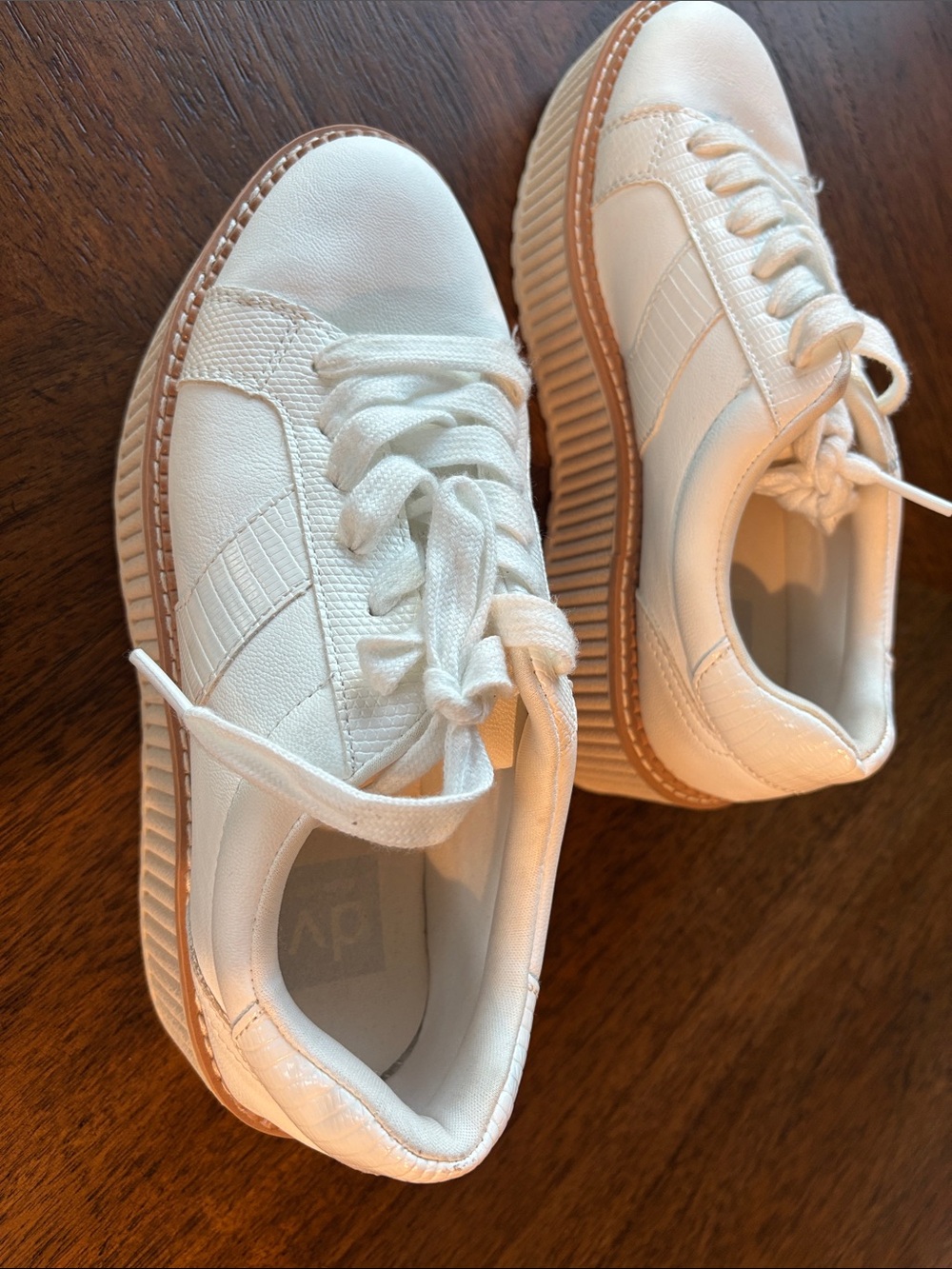 Dolce Vita White Leather Low-Top Sneakers - Picture 3 of 6